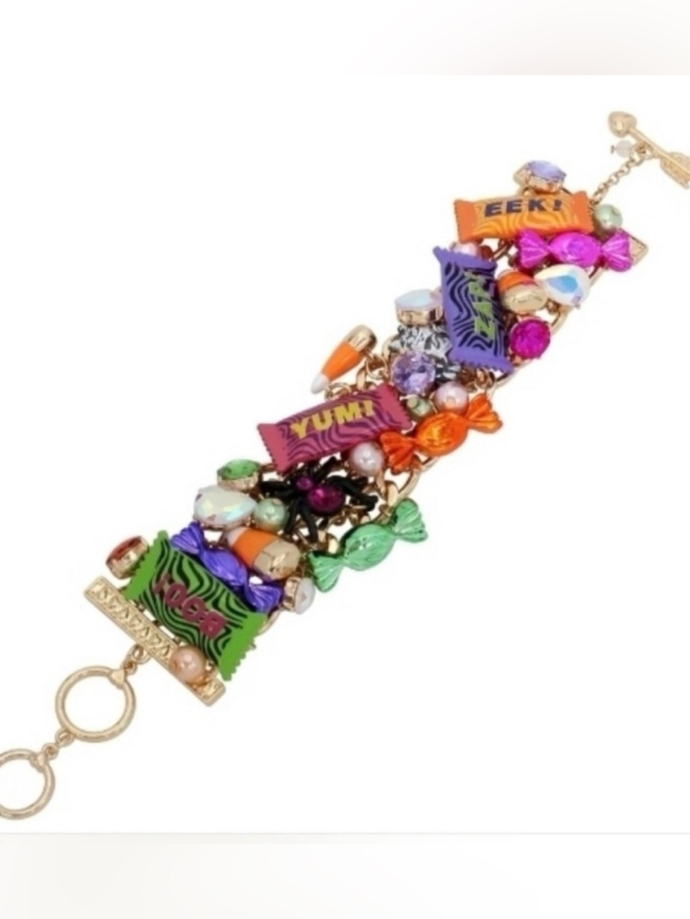 New Betsey Johnson Faux Stone Candy Statement Bracelet